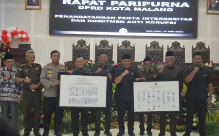 DPRD dan Pemkot Malang Menandatangani Pakta Integritas Komitmen Anti Korupsi