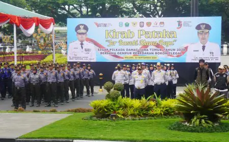 Kirab Pataka Jer Basuki Mawa Beya Bawa Pesan Gempur Rokok Ilegal dan Pesan Damai Pilkada