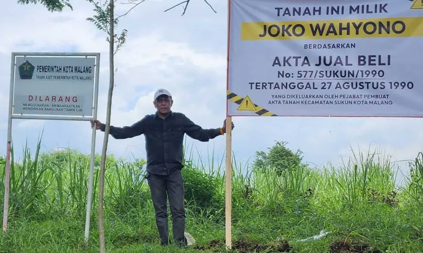 Lahan Warga Tiba-Tiba Diklaim Pemkot Malang, Plang Aset Dipasang Tanpa Dasar Hukum