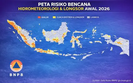 Data BNPB: Waspada Banjir, Longsor, dan Gempa di Awal 2026