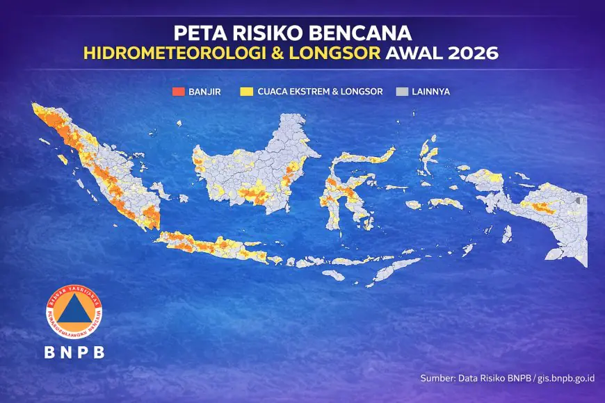 Data BNPB: Waspada Banjir, Longsor, dan Gempa di Awal 2026