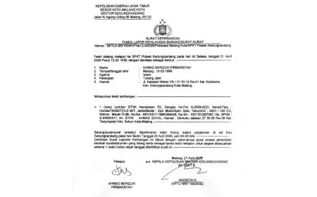 Info Kehilangan STNK Milik Warga Kota Malang