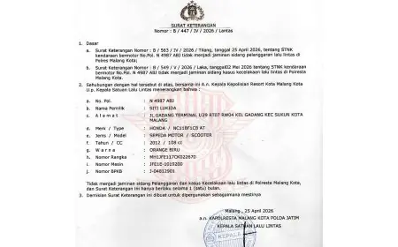 Info Kehilangan STNK Warga Kota Malang