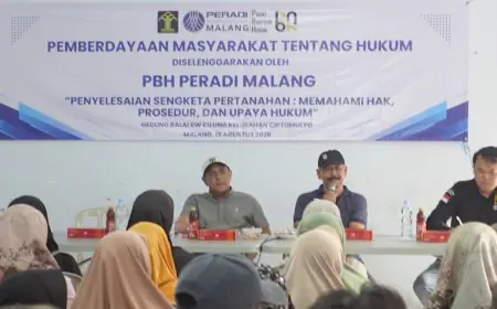 PBH Peradi Malang Gelar Edukasi dan Pendampingan Warga Hadapi Sengketa Pertanahan